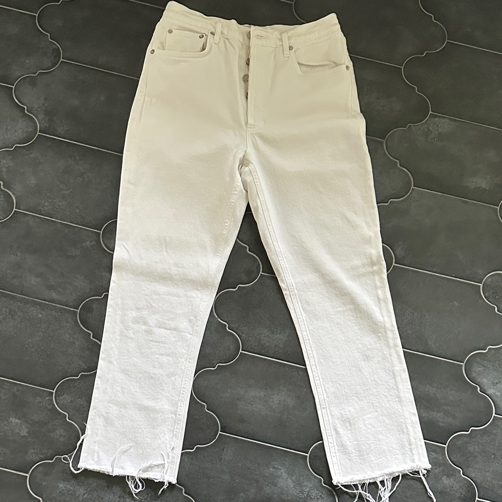 AGolde Riley white Frayed Hem Women Jeans size 29